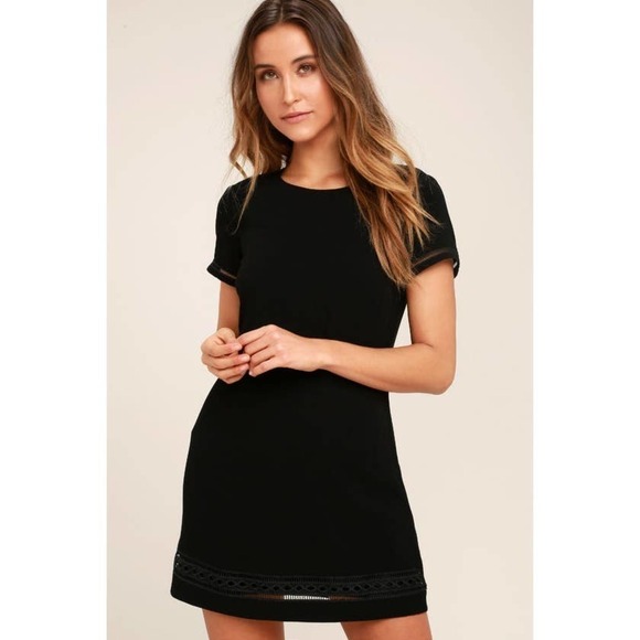 Lulus Black Perfect Time Black Shift Dress Small - Picture 2 of 9